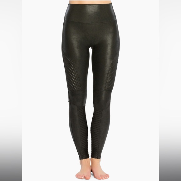 SPANX Faux Leather Moto Leggings - Picture 1 of 4